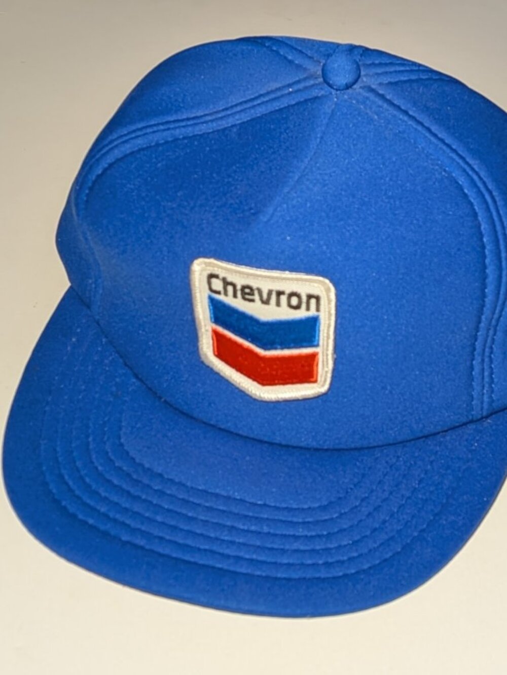 Vintage Chevron Blue Snapback Foam Trucker Hat Cap Patch Designer Award M/L
